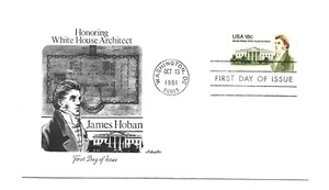 1935 18c James Hoban Artmaster, (floor plan cachet) FDC - Picture 1 of 1