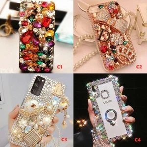 for Galaxy S8+ S9+ S10+ S20+ S21 Note 10+ 20 Case Bling Cover + Crystals Lanyard - Picture 1 of 19