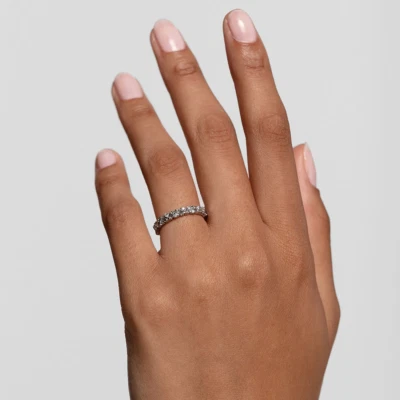  14k White Gold Diamond Band 1.25 Ct Lab Created 3.0 mm Round Black Friday Sale - Image 1 of 4