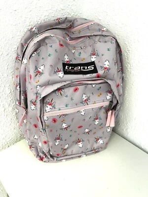 Trans by Jansport Backpack Purple Unicorns Kids School Flowers - Image 1 of 3
