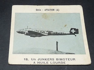 CHROMO PHOTO GLOBO 1937-1938 ALBUM AVIATION N°18 BI-MOTEUR JUNKERS JU.86 - Imagen 1 de 2