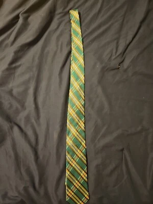 Paul Fredrick Green Plaid Silk/Linen Blend Menls Neck Tie NWT Foto 1 de 4