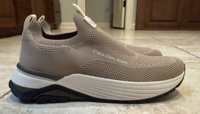 Calvin Klein Mujer Talla 11 Zapatillas Deportivas Caqui Nude Marfil Zapatos Sin Cordones Foto 1 de 4