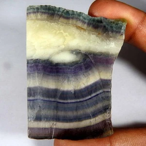 176.35 Ct Natural Blule Line Fluorite Large Rough  60x46x5 Loose Gemstone - Picture 1 of 3