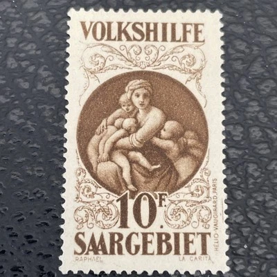 1928 Germany/Saar/Saargebiet 10 F -Charity by Raphael  MI 134 - MNH, XF -CV $940 - Image 1 of 2