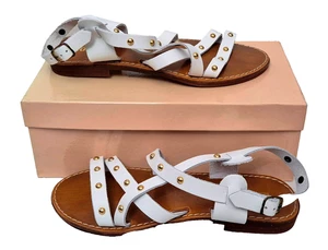 SOLEA Womens Lovely Strap White Leather Sandals Slip On UK 6 MRRP £49 - Picture 1 of 8