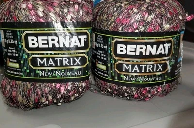 Bernat Matrix Ladder Yarn, Color: Passwords Pink, Lot Of 2 Brand New Skeins - Image 1 of 2