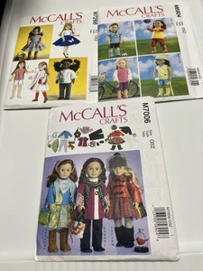 3 McCalls 18 Zoll Puppenmuster, 023795569248, 023795567251, & 02395577885 neu, ungeschnitten - Bild 1 von 4