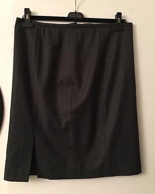 Falda Giorgio ARMANI Collezione Lana Elástica Gris Hasta la Rodilla EE. UU. Talla 10 EU 46 Foto 1 de 4