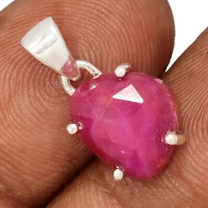 Natural Faceted Pink Sapphire 925 Sterling Silver Pendants Jewelry CP72946 - Picture 1 of 1