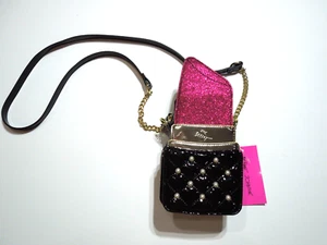 BOLSO BANDOLERA BETSEY JOHNSON PEQUEÑO LÁPIZ LABIAL BRILLO, NUEVO CON DEFECTO - Imagen 1 de 14