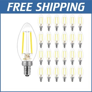 Long-Lasting 5000K Daylight Candelabra LED Bulbs B10, 24-Pack, 5W Energy Saving - Picture 1 of 9