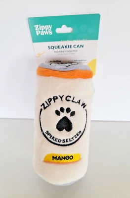 ZippyPaws Dog Toy Squeaky No Stuffing Squeakie Can Zippy Claw Mango New - Image 1 of 4