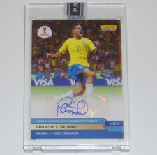 PHILIPPE COUTINHO SIGNED SCORES IN 2018 WORLD CUP DEBUT PANINI INSTANT CARD #43