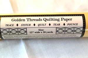 QUILTPAPIER 12" breit x 20 Yards GOLDENE FÄDEN Spur, Stich, Quilt - NEU - Bild 1 von 4