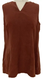 Jaeger Women's Top Size M Red Sleeveless V Neck Used F1 - Picture 1 of 11
