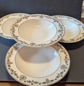 WALLACE HERITAGE GRAND BAROQUE SET OF 4 9 1/8" W FLAT RIM SOUPS USED COND - Picture 1 of 6