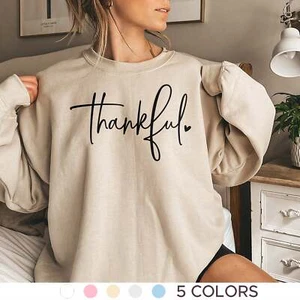 Thankful Sweatshirt, Thanksgiving Sweatshirt for Women, Thanksgiving Sweatshirt, - Picture 1 of 17