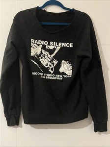 Brandy Melville Radio Silence Graphic Sweatshirt Black One Size Cotton - Picture 1 of 6