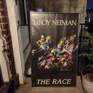 Original Vintage Poster The Race Leroy Neiman 1979 Marathon Runner Running Gym - Bild 1 von 1