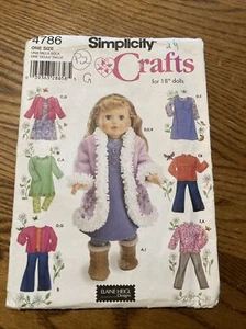 4786 Simplicity 18” Doll Clothes Sewing Pattern •ELAINE HEIGL Designs •33 pcs - Bild 1 von 4