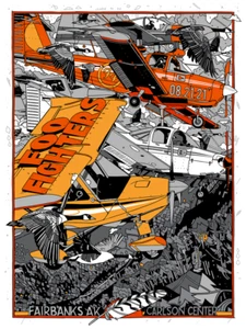 Póster impresión artística Foo Fighters Fairbanks Alaska Tyler Stout edición variante FOIL - Imagen 1 de 2