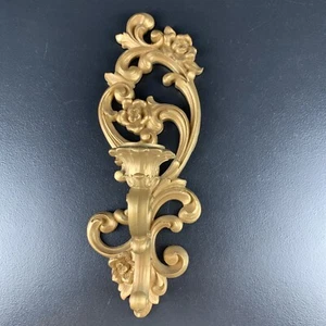 1901A One VINTAGE ORO HOMCO Applique Hollywood Regency CANDELA Oro - Foto 1 di 4
