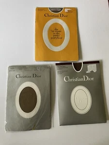 New Vintage Christian Dior Miss Dior Pantyhose Nylon Lot Of 3 Sz Medium B Beige - Picture 1 of 9
