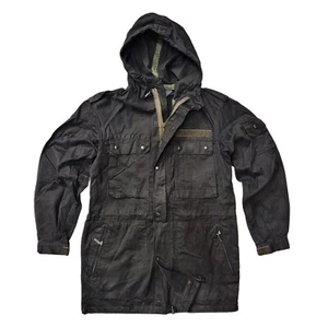 Army Jacket German Parka Original Military Hooded Field Combat Coat Dyed Black - Picture 1 of 3