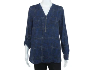 Apt 9 Damen 1/4 Reißverschluss Roll Tab Ärmel Damen Pullover Top Größe Small - Bild 1 von 5