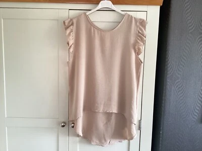 Italian Button Back Detail Beige Top. 14 - 16 - Image 1 of 4