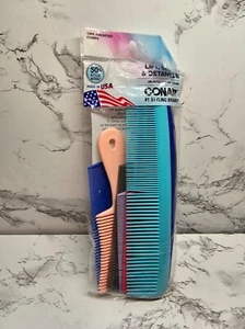 Conair Lift Style & Detangle Combs Assorted Colors 12 Count Piece Set Sealed - Picture 1 of 2