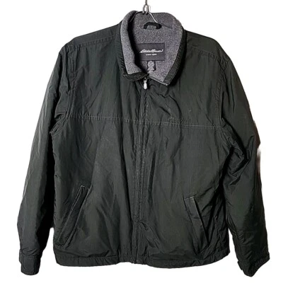 Chaqueta Eddie Bauer Hombres M Verde Mangas Aisladas Forrada de Vellón Cremallera Completa Bolsillo Foto 1 de 4