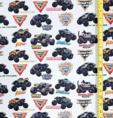 MONSTER TRUCKS FABRIC ( HALF YARD OR 1 YARD) - Image 1 of 4