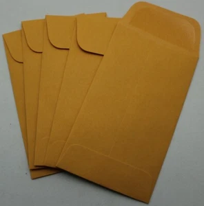 Kraft #3 gummierte Münzumschläge 41⁄4 x 21⁄2 - 50, 100, 250, 500, 1000 - 4,25 x 2,5 - Bild 1 von 4