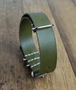 Oliv Lederband pflanzlich gegerbt hypoallergen Armband Uhr - Bild 1 von 2