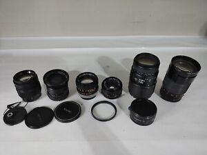 Lot of 7 Camera Lens - Cannon, Vivitar, Sigma, Samyang
