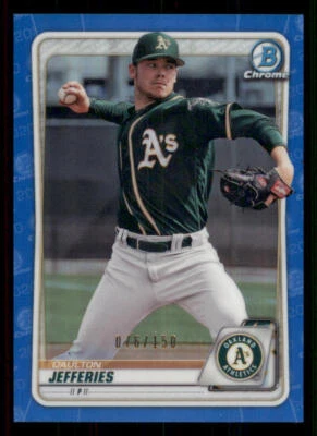 2020 Bowman Chrome Prospects Blue Refractors #BCP153 Daulton Jefferies /150 - Image 1 of 2