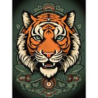 Regal Tiger Head Old School USA Tattoo Americana 50s Wall Art Poster Print Giant