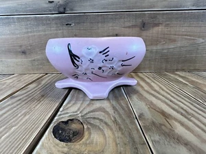 Pink McCoy Pottery Planter Decorative Bowl with White Flowers Design - Picture 1 of 11