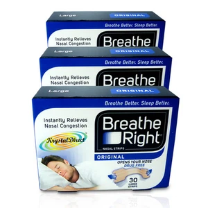 3x Breathe Right Nasal Strips 30 Tan Original Large - Picture 1 of 1