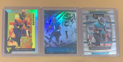 3x 2021 Panini Rookies #FX-8, 71 & 54 ETIENNE JR. RC  Jacksonville Jaguars - Image 1 of 2