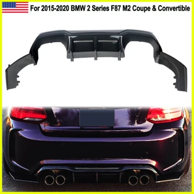 3PCS MTC Style Rear Diffuser Bumper Lip For BMW F87 M2 2014-2021 Carbon Look ABS Foto 1 de 4