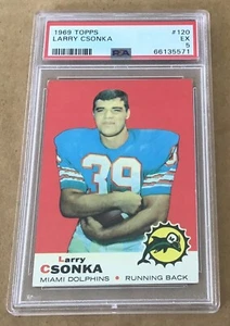 1969 Topps Football Trading Card #120 Larry Csonka Miami Dolphins RC PSA 5 EX - Picture 1 of 2