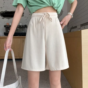 Women High Waisted Leisure Wide Legs Loose Fitting Outside Sports Shorts = - Picture 1 of 16