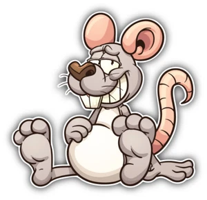 Full Belly Mouse Cartoon Car Bumper Sticker Decal  -  ''SIZES'' - Picture 1 of 1