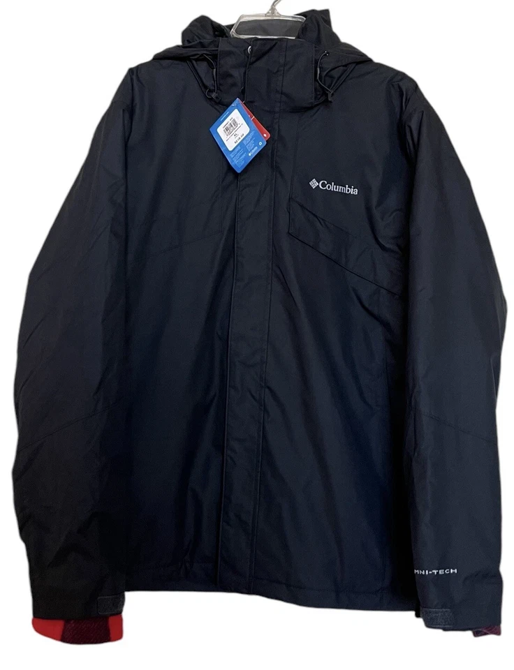 Columbia 3 In 1 Jacket Men's Size XL Bugaboo II Buffalo Plaid Interchange Black - Image 1 of 4