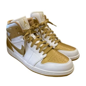 0969) Nike Air Jordan 1 One Phat White/Metallic Gold 364770-130 Men’s Size 12 - Picture 1 of 11