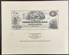 International Plate Printers Union  Card F1983a $1  North Berwick Bank Obsolete