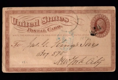 US Postal Card - UX1 - used card - large USPOD watermark verified - Image 1 of 2